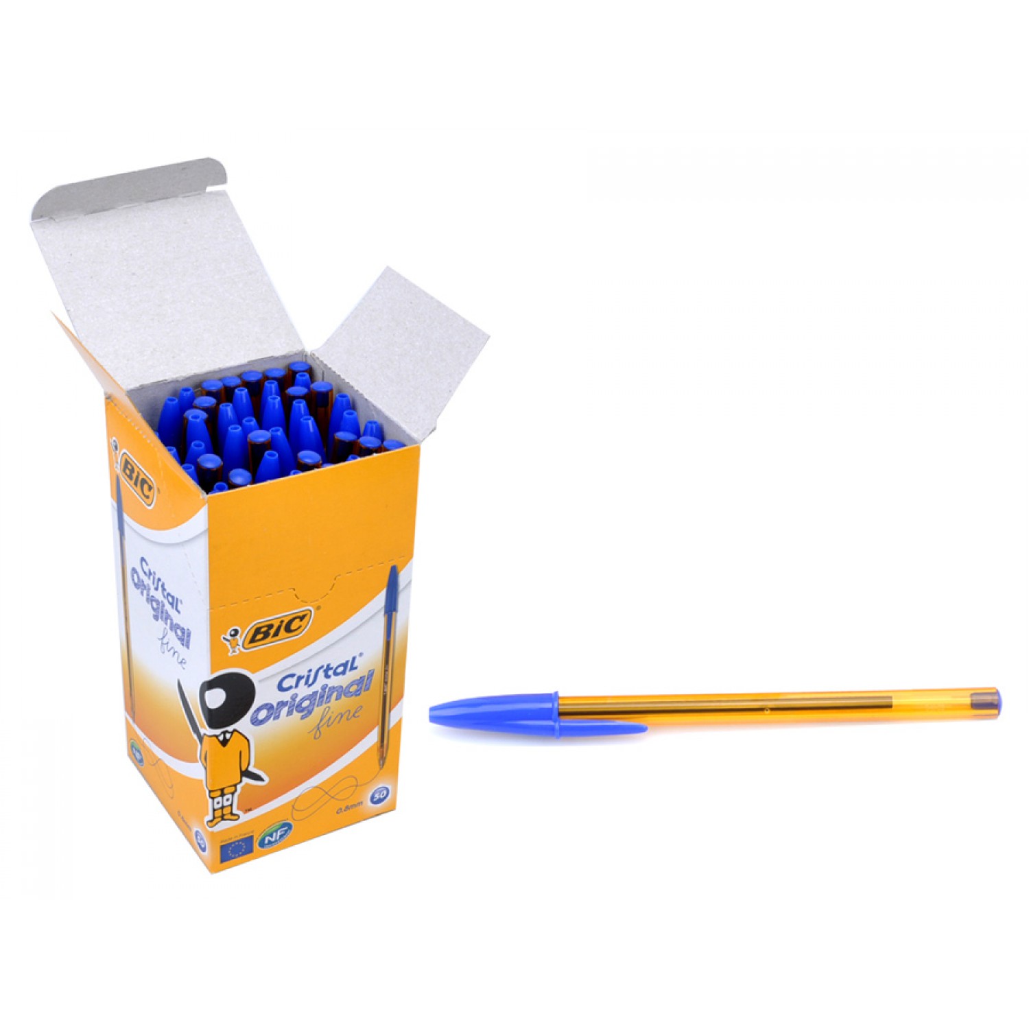 BIC στυλό διαρκείας με μύτη 0.8mm, μπλε, 50τμχ BIC στυλό διαρκείας με μύτη 0.8mm, μπλε, 50τμχ