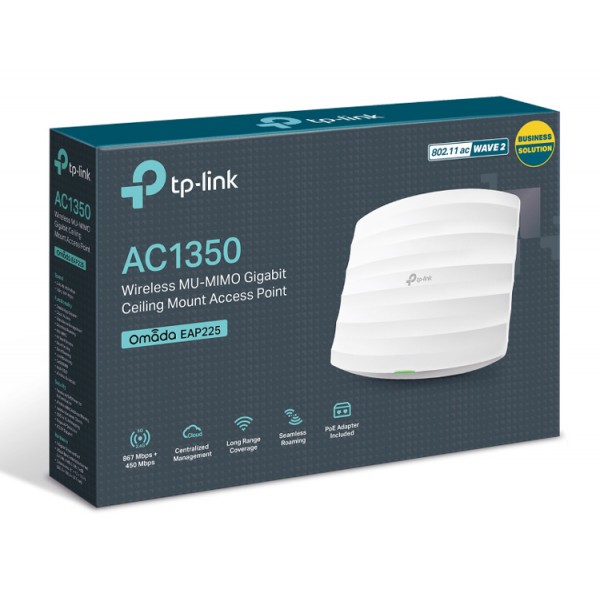 TP-LINK ασύρματο access point EAP225, AC1350, Ceiling Mount, Ver. 3.0 TP-LINK ασύρματο access point EAP225, AC1350, Ceiling Mount, Ver. 3.0