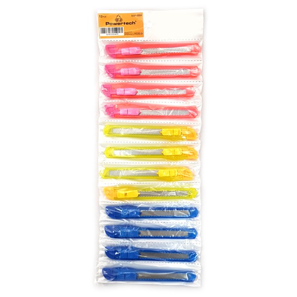 POWERTECH πλαστικό κοπίδι με ασφάλεια KNF-0004, 3 χρώματα, 12τμχ POWERTECH πλαστικό κοπίδι με ασφάλεια KNF-0004, 3 χρώματα, 12τμχ