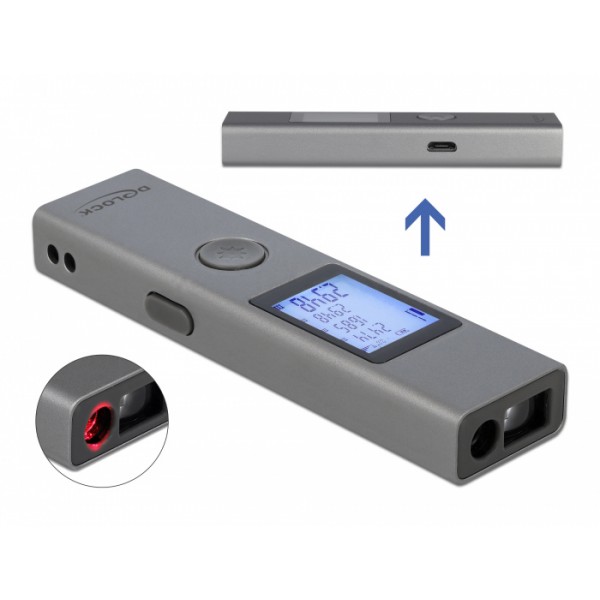 DELOCK laser μετρητής απόστασης 64071 με οθόνη, m / in / ft, 3cm έως 40m DELOCK laser μετρητής απόστασης 64071 με οθόνη, m / in / ft, 3cm έως 40m