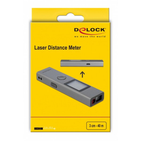 DELOCK laser μετρητής απόστασης 64071 με οθόνη, m / in / ft, 3cm έως 40m DELOCK laser μετρητής απόστασης 64071 με οθόνη, m / in / ft, 3cm έως 40m