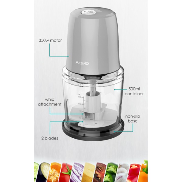 BRUNO Πολυκόφτης BRN-0035, 2 ταχύτητες, 500ml, 350W