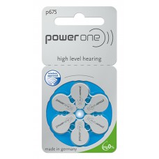 POWER ONE μπαταρίες ακουστικών βαρηκοΐας P675, mercury free, 1.45V, 6τμχ
