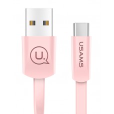USAMS Καλώδιο USB σε Type-C US-SJ200, 1.2m, ροζ