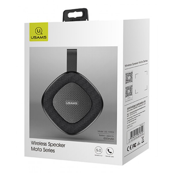 USAMS Φορητό ηχείο Mofa YX4LY01, BT/3.5mm/SD Card, 600mAh, μαύρο