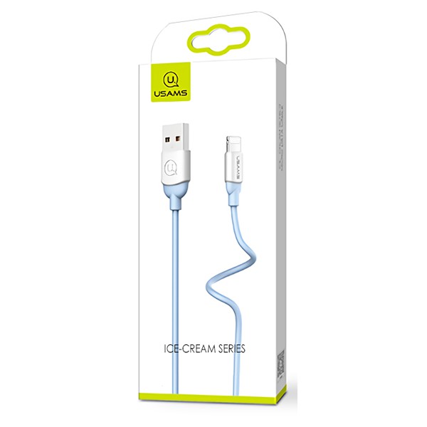 USAMS Καλώδιο USB σε Lightning US-SJ245, Ice-Cream, 1m, μπλε