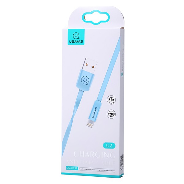 USAMS Καλώδιο USB σε Lightning US-SJ199, 1.2m, μπλε