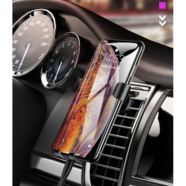 USAMS βάση αεραγωγού αυτοκινήτου Gravity Car Mount US-ZJ052, μαύρη USAMS βάση αεραγωγού αυτοκινήτου Gravity Car Mount US-ZJ052, μαύρη