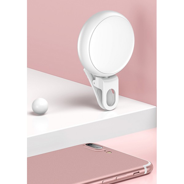 USAMS LED προβολέας για selfie, RGB led, 300mAh, λευκός USAMS LED προβολέας για selfie, RGB led, 300mAh, λευκός