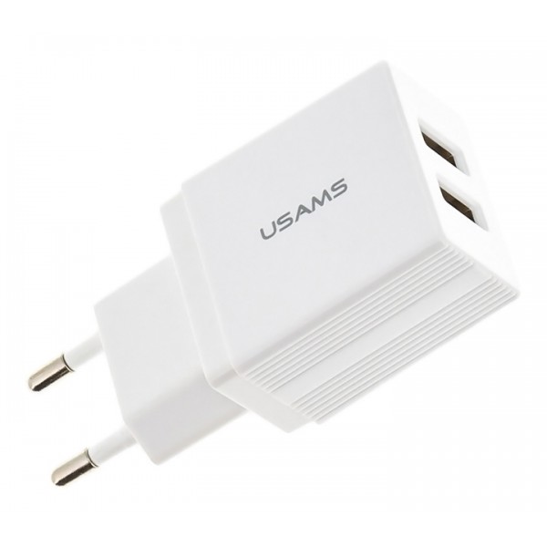 USAMS φορτιστής τοίχου T24 US-CC090, 2x USB, 2.1A, λευκός USAMS φορτιστής τοίχου T24 US-CC090, 2x USB, 2.1A, λευκός