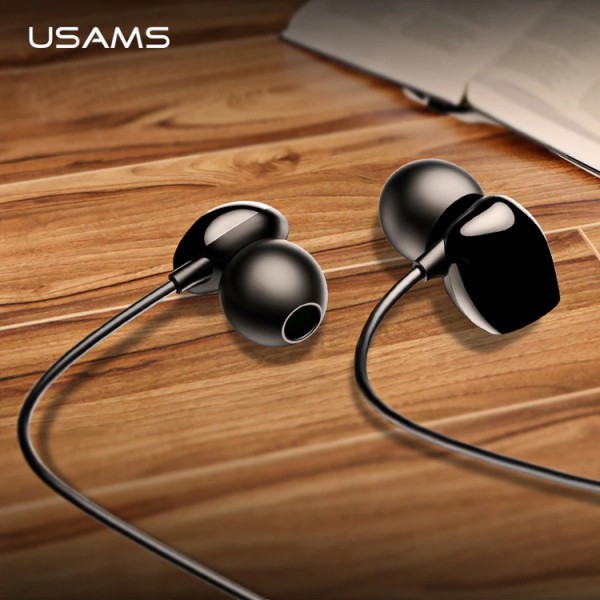 USAMS earphones με μικρόφωνο EP-9, 9mm, 1.2m, μαύρα