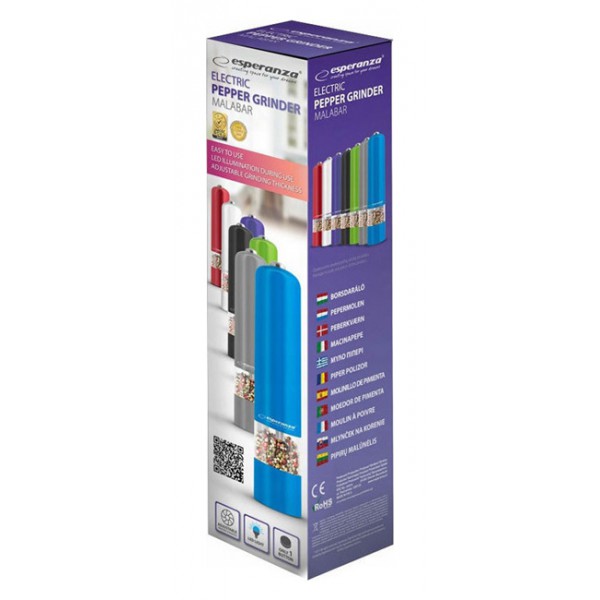 ESPERANZA ηλεκτρικός μύλος πιπεριού EKP001B, φορητός, μπλε