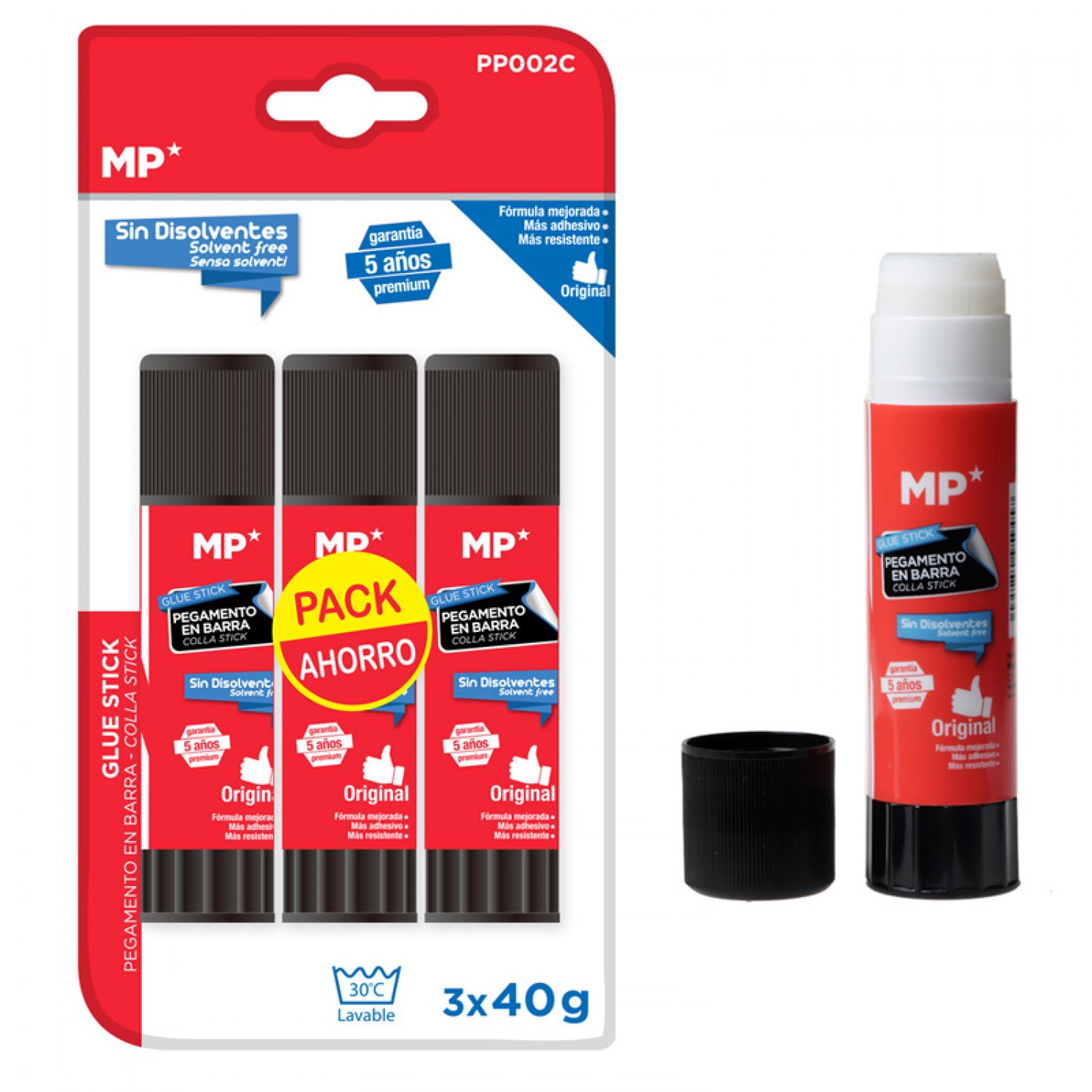 MP κόλλα στικ PP002C, διάφανη, 40g, 3τμχ MP κόλλα στικ PP002C, διάφανη, 40g, 3τμχ