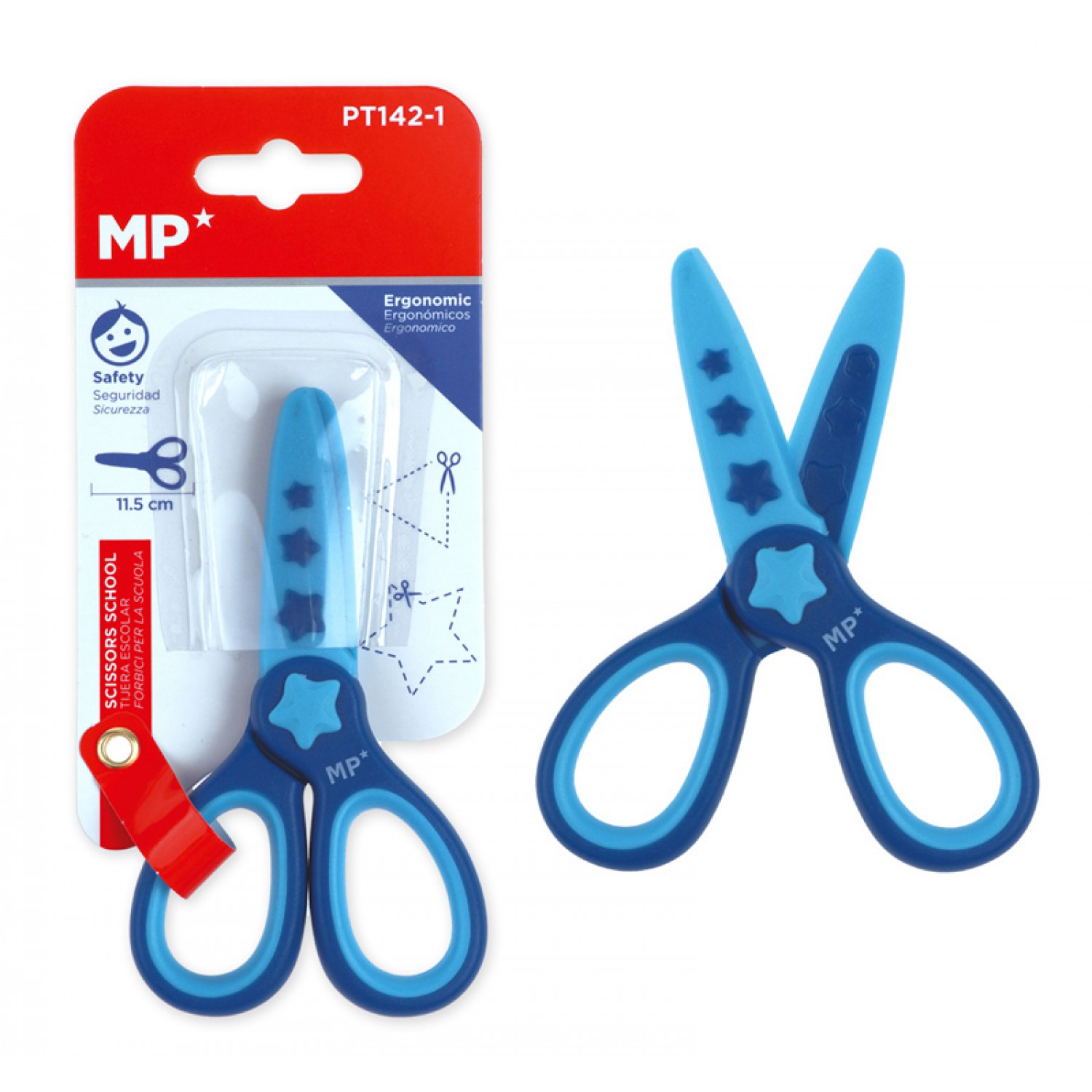 MP παιδικό ψαλίδι χαρτιού PT142-1, πλαστικό, 11.5cm, μπλε