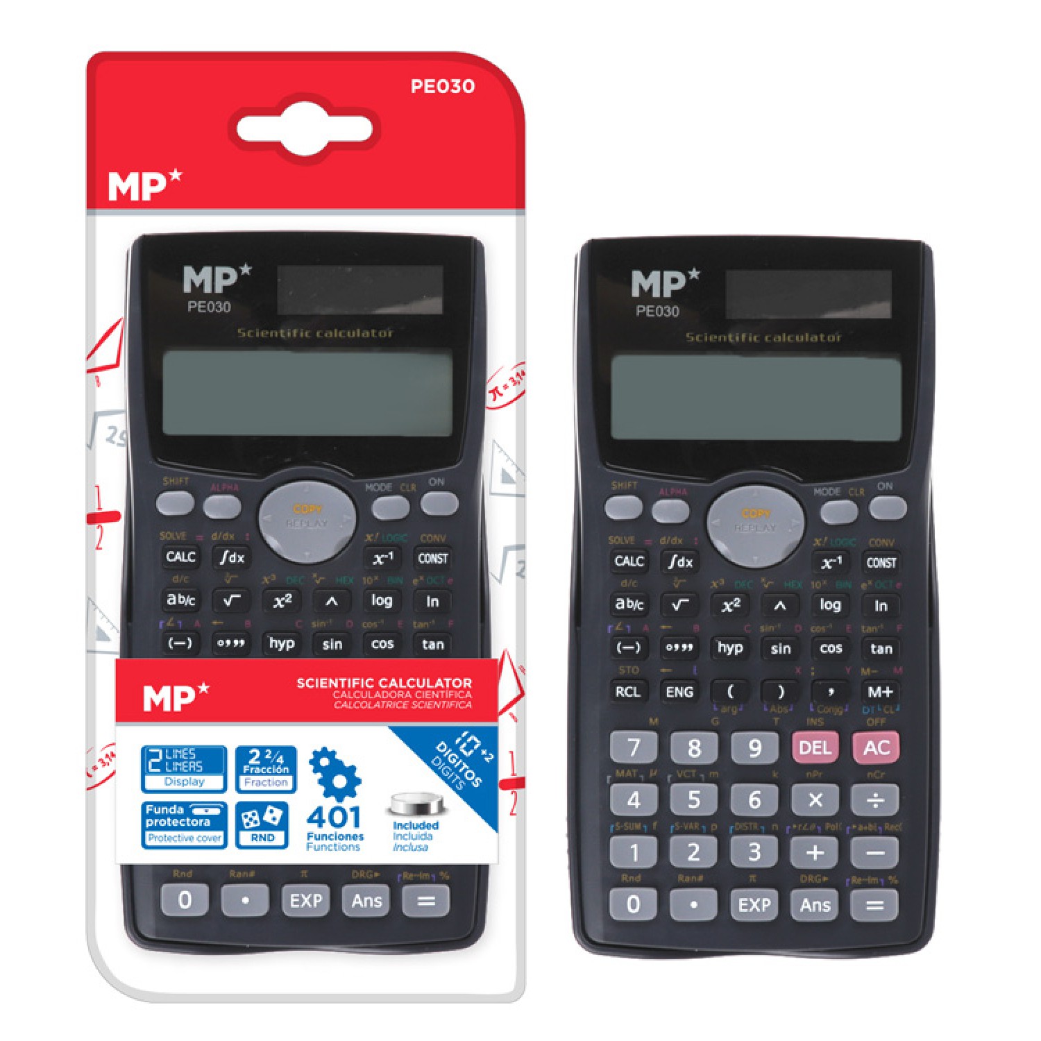 MP επιστημονική αριθμομηχανή PE030, ηλιακό & μπαταρίες, 10+2 ψηφία MP επιστημονική αριθμομηχανή PE030, ηλιακό & μπαταρίες, 10+2 ψηφία