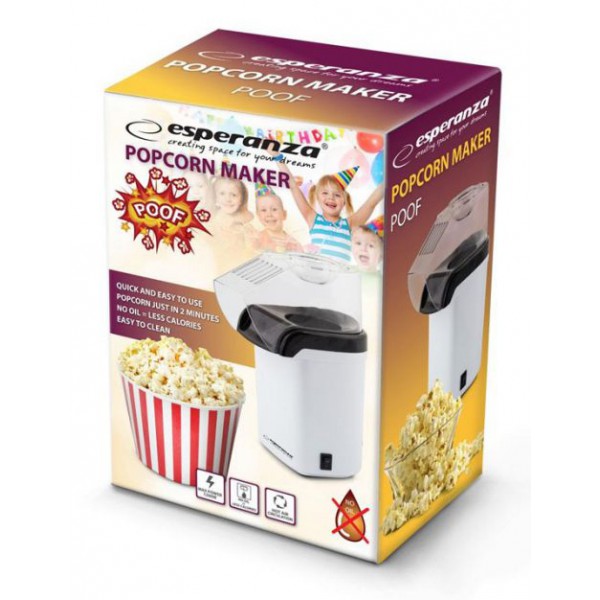 ESPERANZA μηχανή παρασκευής ποπκορν EKP005W, λευκή