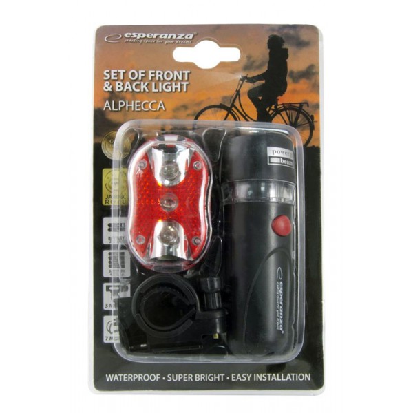 ESPERANZA σετ φωτισμού ποδηλάτου EOT015, εμπρός & πίσω, μαύρο ESPERANZA σετ φωτισμού ποδηλάτου EOT015, εμπρός & πίσω, μαύρο