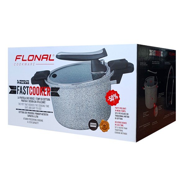 FLONAL χύτρα χαμηλής πίεσης Monolite FLOPECV24, 6 λίτρα, 24cm FLONAL χύτρα χαμηλής πίεσης Monolite FLOPECV24, 6 λίτρα, 24cm