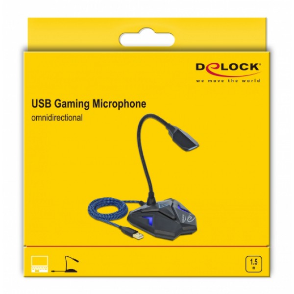 DELOCK Gaming μικρόφωνο 66330, omnidirectional, με mute, USB DELOCK Gaming μικρόφωνο 66330, omnidirectional, με mute, USB