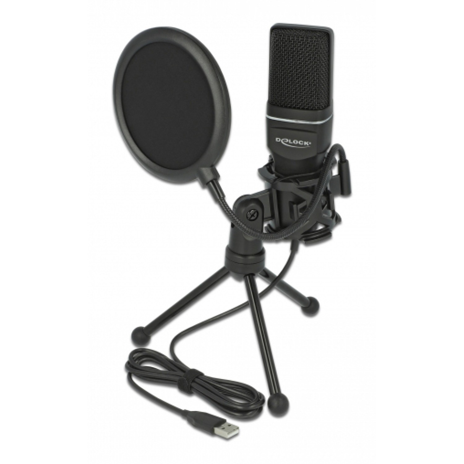 DELOCK Mικρόφωνο studio με pop φίλτρο & αντιανέμιο 66331, πυκνωτικό, USB DELOCK Mικρόφωνο studio με pop φίλτρο & αντιανέμιο 66331, πυκνωτικό, USB