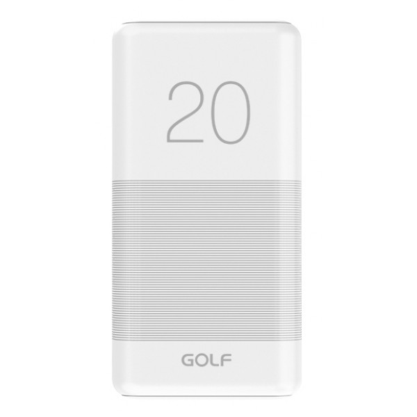 GOLF Power bank Candy G81 20000mAh, 2x output, 2.1A, λευκό GOLF Power bank Candy G81 20000mAh, 2x output, 2.1A, λευκό