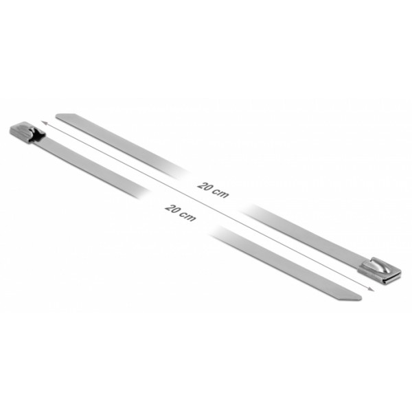 DELOCK μεταλλικός σφιγκτήρας καλωδίων 18771, 200x7.9mm, 10τμχ