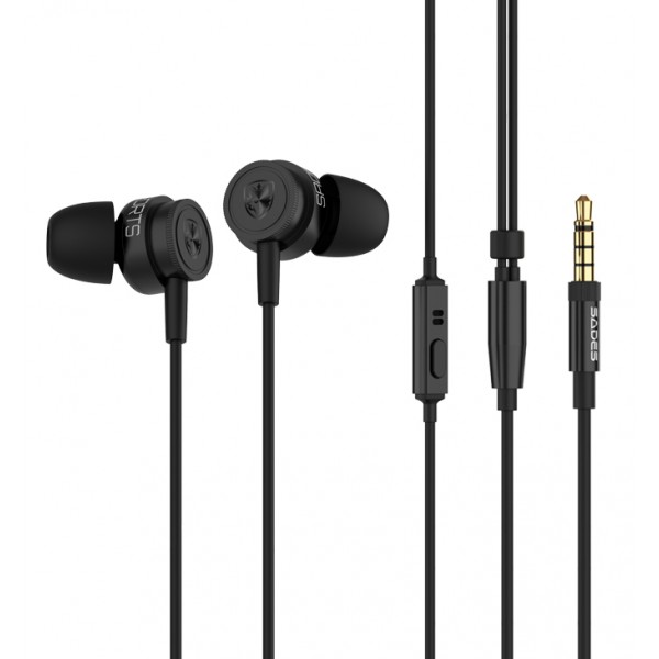 SADES Gaming earphones Wings 10, magnetic, 10mm, 3.5mm, μαύρα