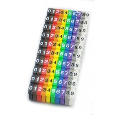 POWERTECH Clip αρίθμησης καλωδίου Νο 0-9, Color, 10τεμ.
