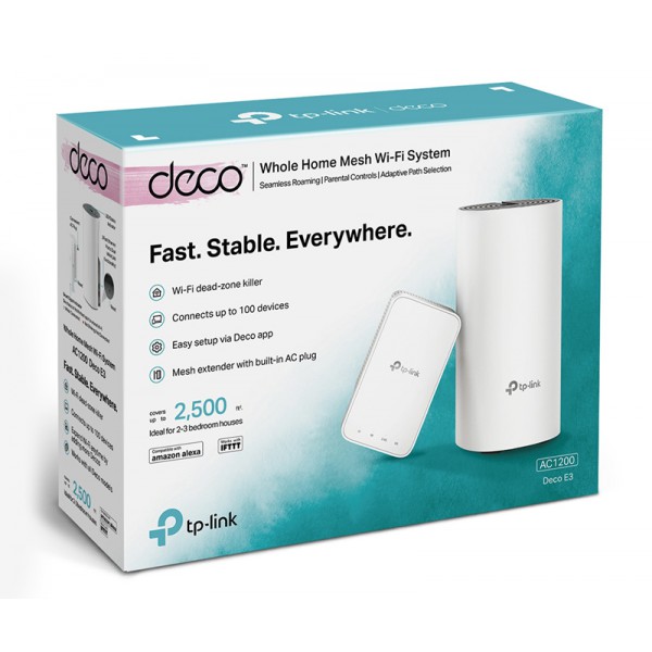 TP-LINK Home Mesh Wi-Fi System DECO E3, AC1200, Ver. 2.0 TP-LINK Home Mesh Wi-Fi System DECO E3, AC1200, Ver. 2.0