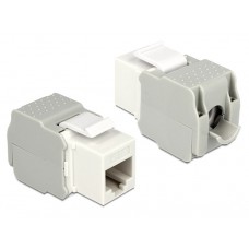 DELOCK Keystone Module RJ45 female, Cat.6 UTP, λευκό