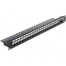 DELOCK Keystone Patch Panel, για 19" rack, 24 ports, μαύρο
