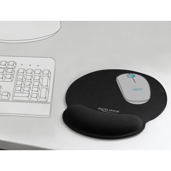 DELOCK Mousepad 12559 με στήριγμα καρπού, 252 x 227mm, μαύρο DELOCK Mousepad 12559 με στήριγμα καρπού, 252 x 227mm, μαύρο