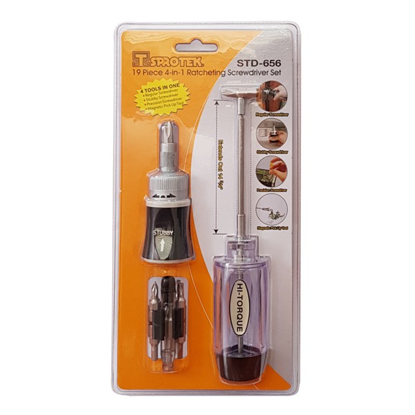 SPROTEK 4 σε 1 set εργαλείων STD-656, 19 τμχ SPROTEK 4 σε 1 set εργαλείων STD-656, 19 τμχ