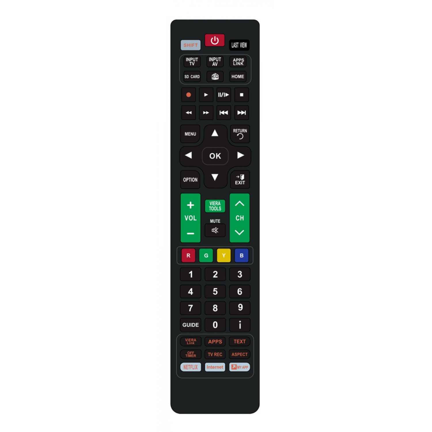 POWERTECH Τηλεχειριστήριο PT-831 για τηλεοράσεις Panasonic POWERTECH Τηλεχειριστήριο PT-831 για τηλεοράσεις Panasonic