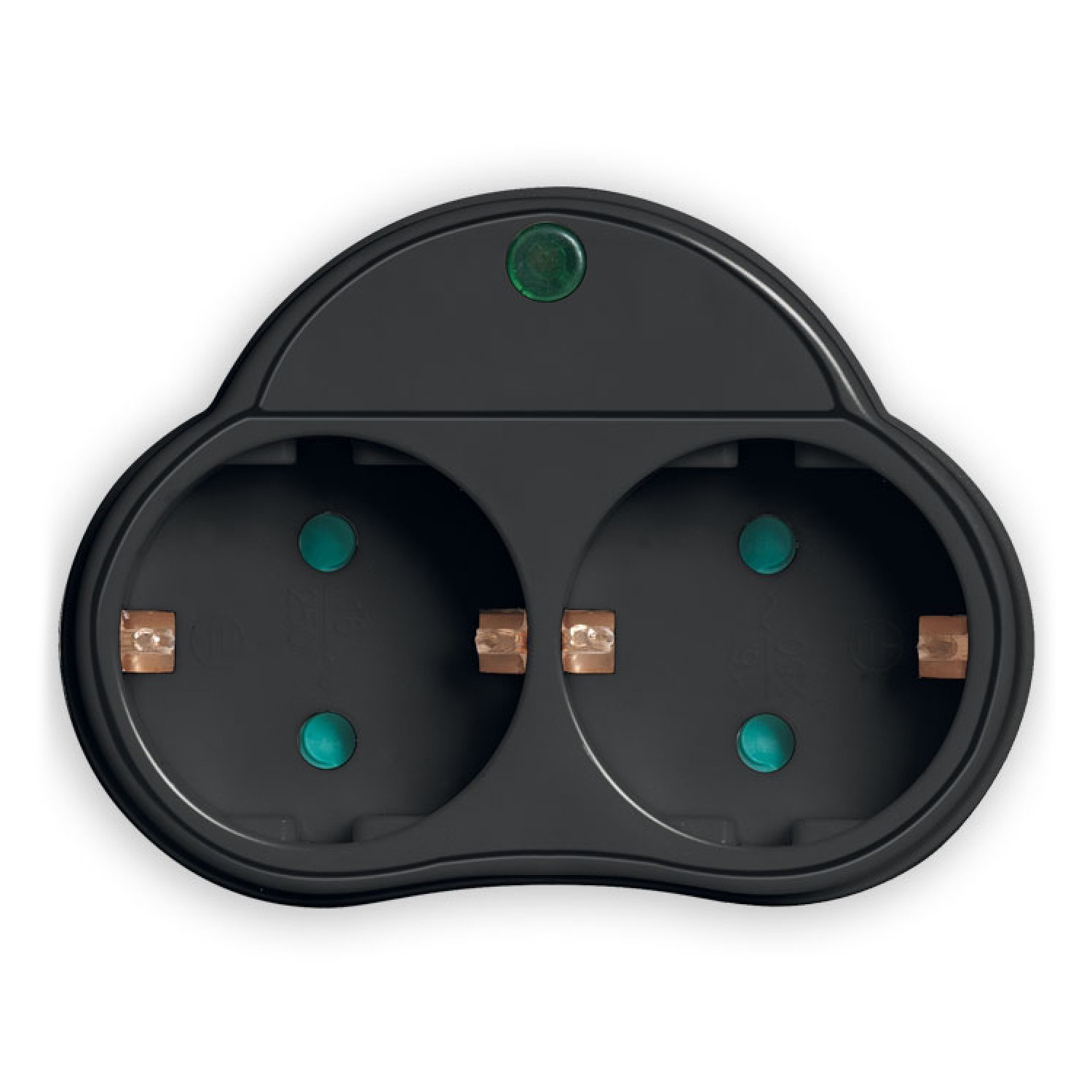 POWERTECH αντάπτορας ρεύματος PT-819, 2x schuko, 250V 16A, μαύρος POWERTECH αντάπτορας ρεύματος PT-819, 2x schuko, 250V 16A, μαύρος