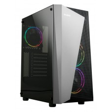 ZALMAN PC case S4 Plus, mid tower, 400x206x458mm, 3x fan, διάφανο πλαϊνό