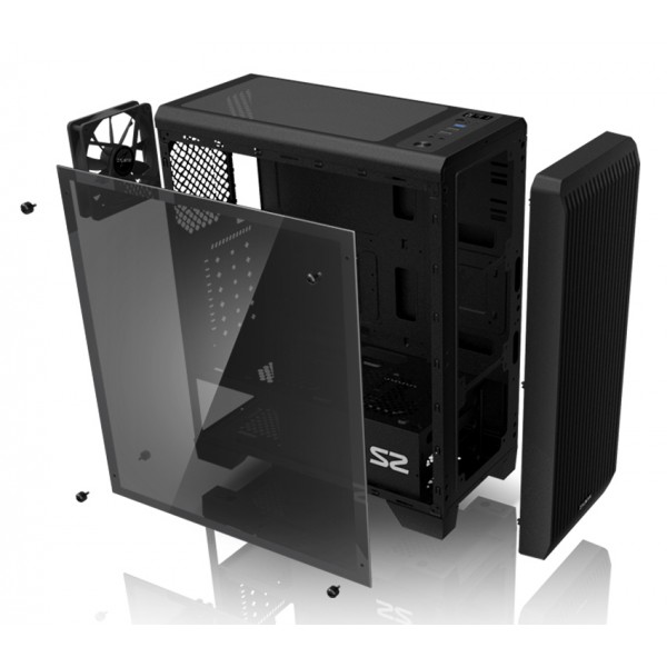 ZALMAN PC case S2, mid tower, 412x189x451mm, 1x fan, διάφανο πλαϊνό ZALMAN PC case S2, mid tower, 412x189x451mm, 1x fan, διάφανο πλαϊνό