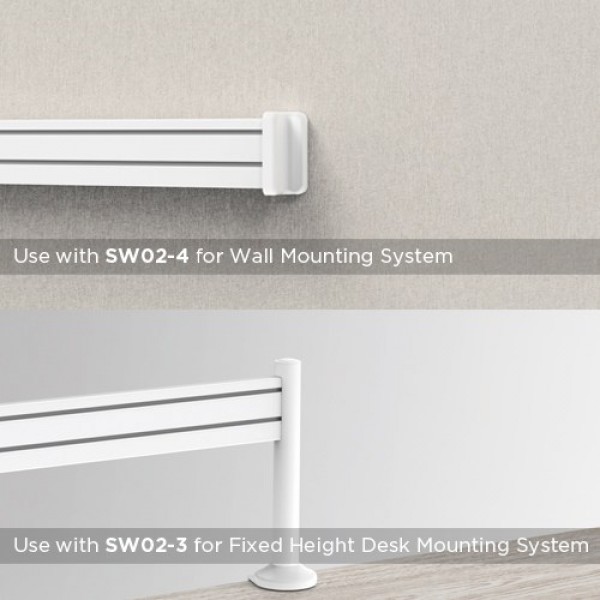 BRATECK αλουμινένιο πάνελ γραφείου SW01-3, SW series, 1200x22x100mm