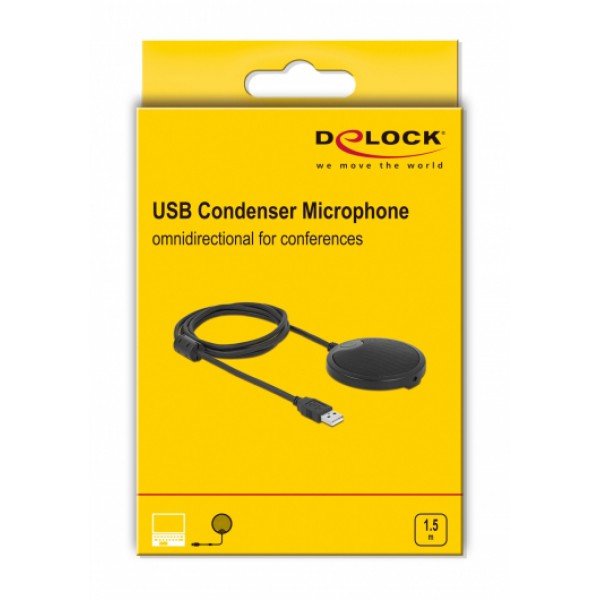DELOCK μικρόφωνο 20672, πυκνωτικό, omnidirectional, με mute, USB DELOCK μικρόφωνο 20672, πυκνωτικό, omnidirectional, με mute, USB
