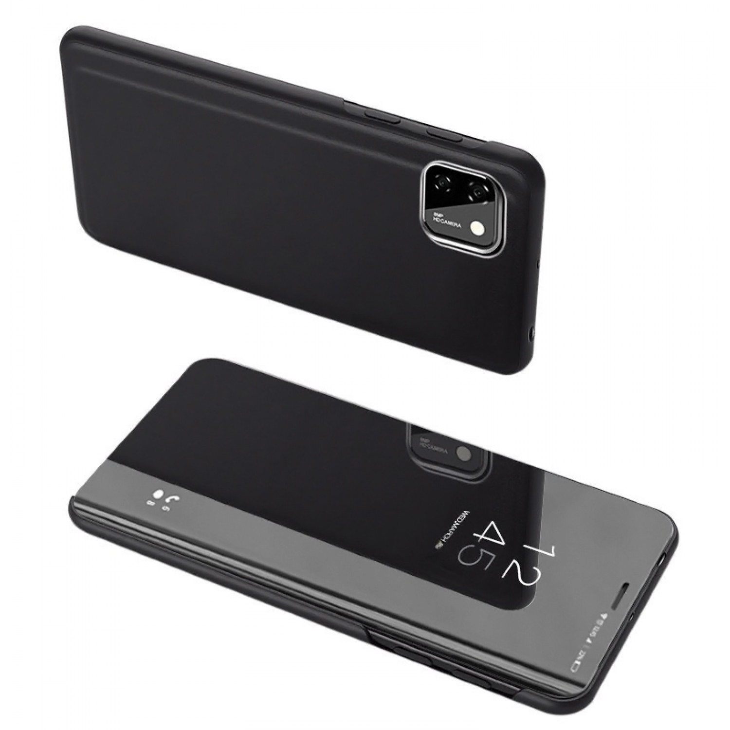POWERTECH θήκη Clear view MOB-1519, Huawei Y5p, μαύρη