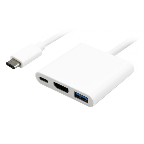 POWERTECH docking station PTH-038, 3 θυρών, USB-C σύνδεση, 4K, λευκό POWERTECH docking station PTH-038, 3 θυρών, USB-C σύνδεση, 4K, λευκό