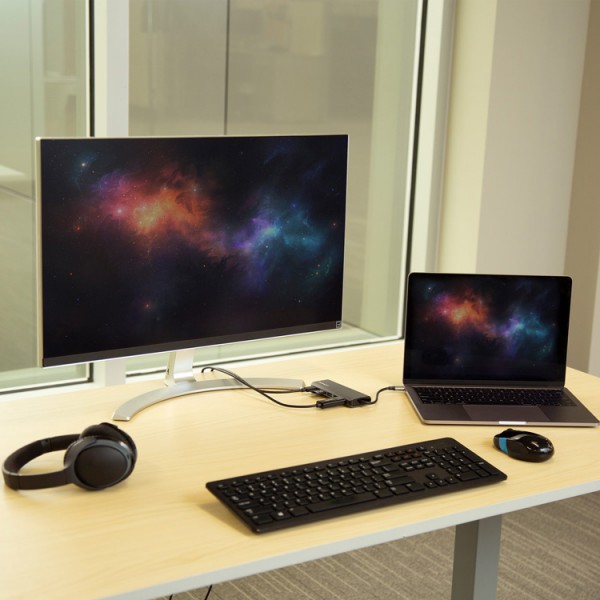 POWERTECH docking station PTH-043, 6 θυρών, USB-C, 100W PD, 4K, ασημί