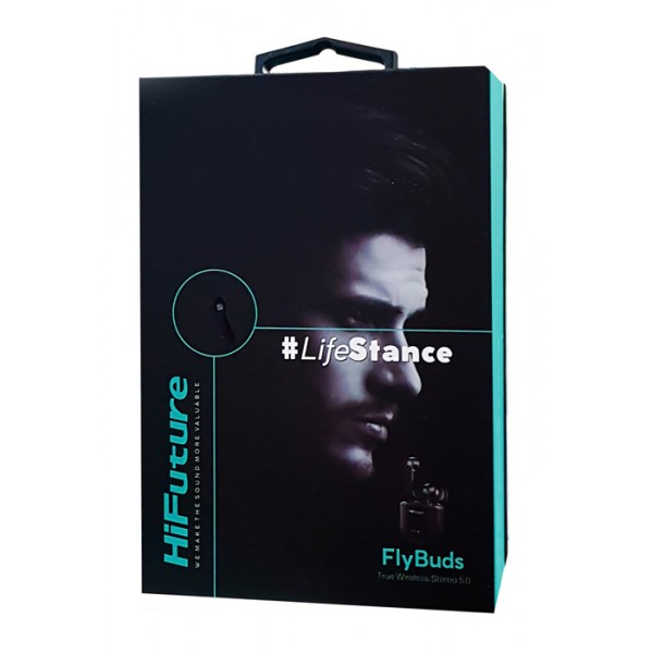 HIFUTURE earphones FlyBuds, true wireless, με θήκη φόρτισης, μαύρα