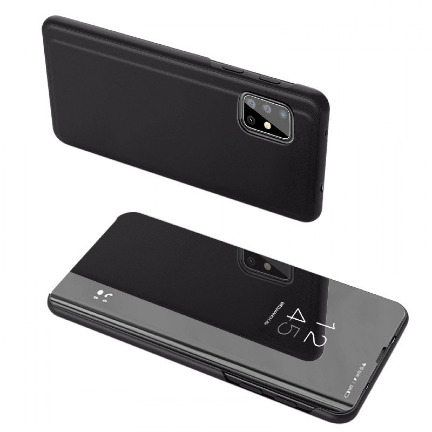 POWERTECH θήκη Clear view MOB-1534 για Samsung A51 5G, μαύρη POWERTECH θήκη Clear view MOB-1534 για Samsung A51 5G, μαύρη