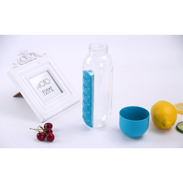 θήκη για χάπια TMV-0036 με δυνατότητα αποθήκευσης νερού, 600ml, μπλε