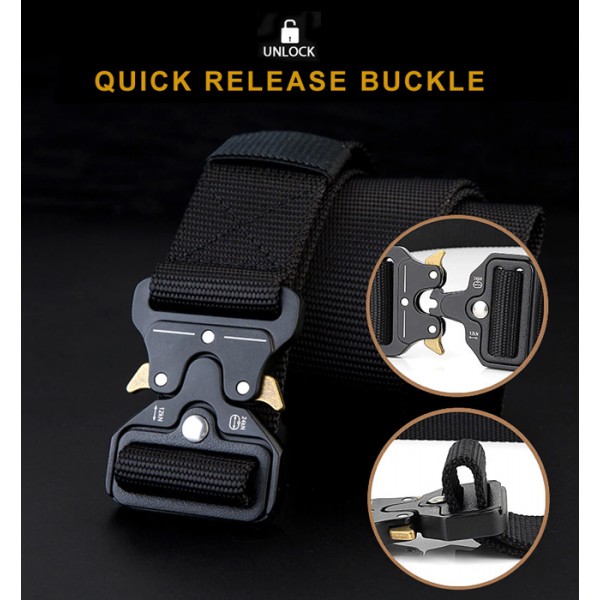 Ζώνη στρατιωτικού τύπου TMV-0043, ρυθμιζόμενη, 3.8 x 120cm, μαύρη Ζώνη στρατιωτικού τύπου TMV-0043, ρυθμιζόμενη, 3.8 x 120cm, μαύρη