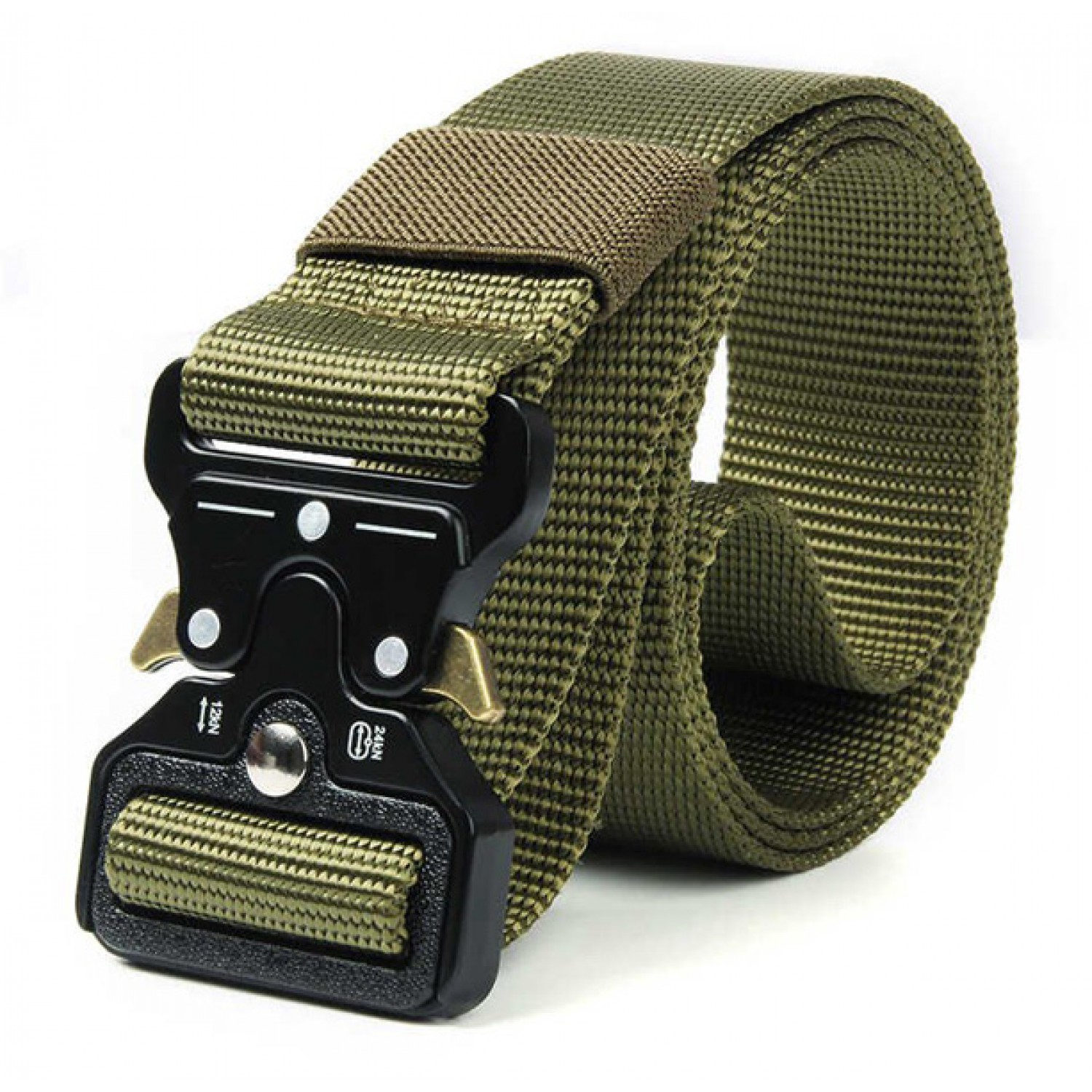 Ζώνη στρατιωτικού τύπου TMV-0044, ρυθμιζόμενη, 3.8 x 120cm, χακί Ζώνη στρατιωτικού τύπου TMV-0044, ρυθμιζόμενη, 3.8 x 120cm, χακί