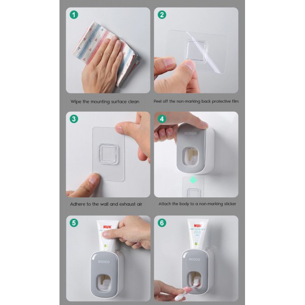 ECOCO διανεμητής οδοντόκρεμας E1922, λευκό-γκρι ECOCO διανεμητής οδοντόκρεμας E1922, λευκό-γκρι