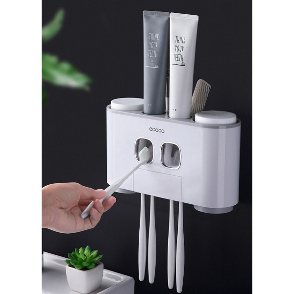 ECOCO Διανεμητής οδοντόκρεμας με βάσεις οδοντόβουρτσας και ποτήρια E1802 ECOCO Διανεμητής οδοντόκρεμας με βάσεις οδοντόβουρτσας και ποτήρια E1802