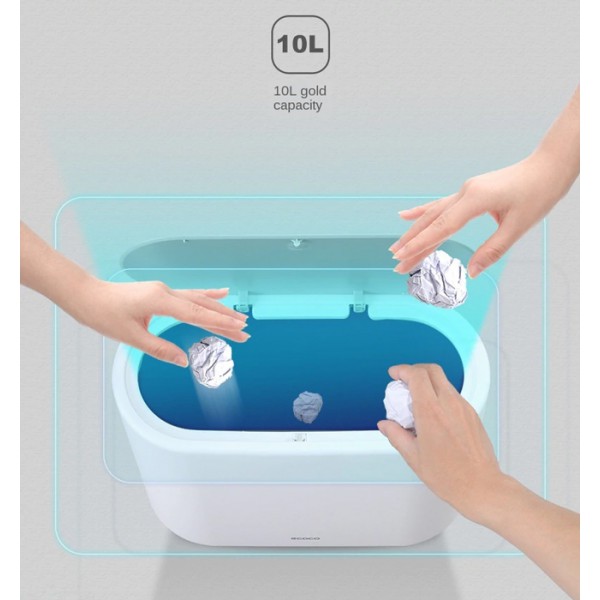 ECOCO κάδος απορριμμάτων E1906, εύκολο άνοιγμα, 10lt, λευκός ECOCO κάδος απορριμμάτων E1906, εύκολο άνοιγμα, 10lt, λευκός